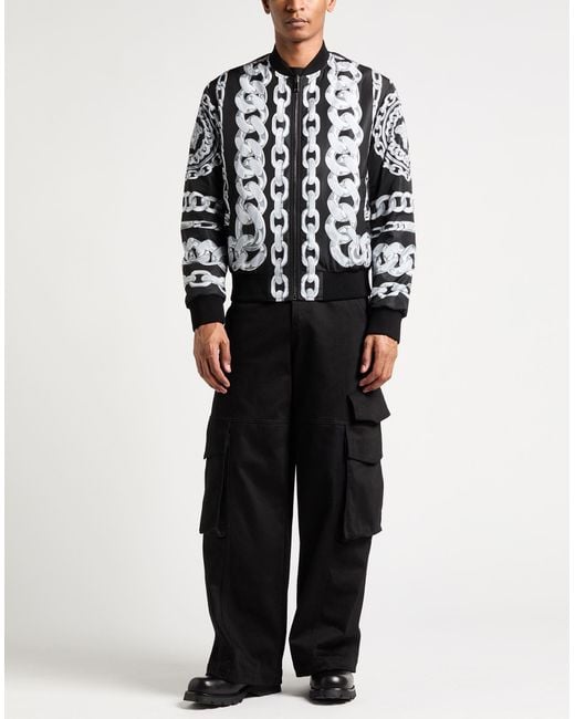Versace Black Jacket Polyamide, Cotton, Elastane for men