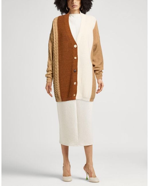 Caractere Brown Cardigan Polyacrylic, Viscose, Wool, Alpaca Wool