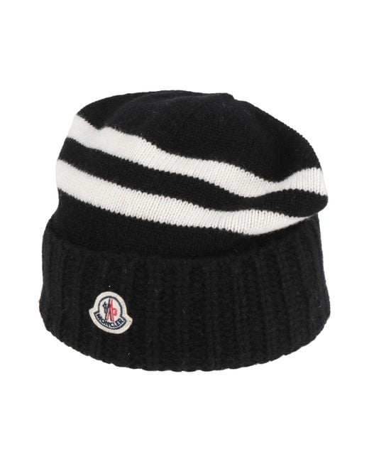 Moncler Black Hat Virgin Wool, Cashmere for men