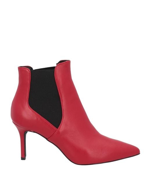 Islo Isabella Lorusso Red Ankle Boots Soft Leather
