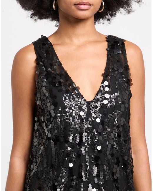 Alpha Studio Black Mini Dress Polyester
