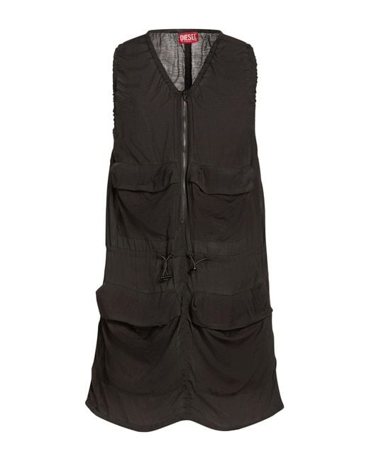 DIESEL Black Mini Dress Rayon, Nylon