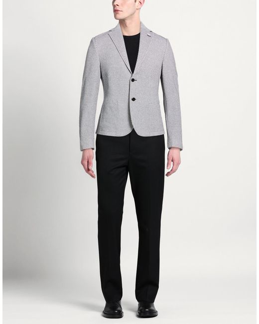 Daniele Alessandrini Gray Blazer Cotton, Polyester, Elastane for men