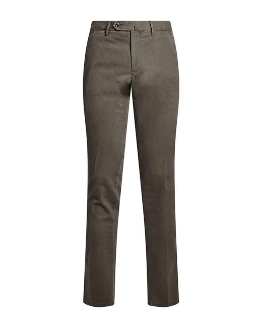 PT Torino Gray Military Pants Cotton, Elastane for men