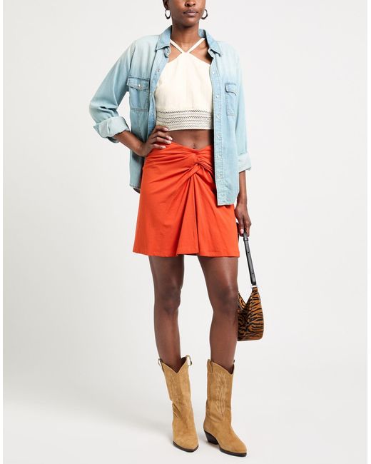 Isabel Marant Red Mini Skirt Viscose, Elastane