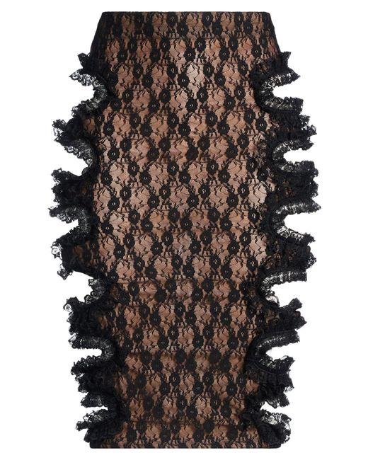 Self-Portrait Black Midi Skirt