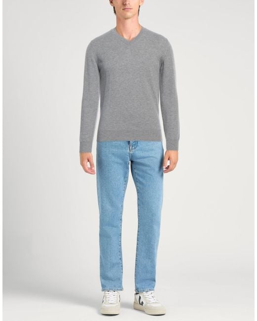Alpha Studio Gray Light Sweater Geelong Wool for men
