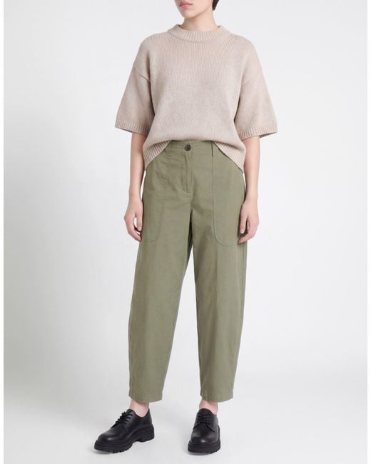 ALESSIA SANTI Green Military Pants Cotton, Polyamide, Elastane