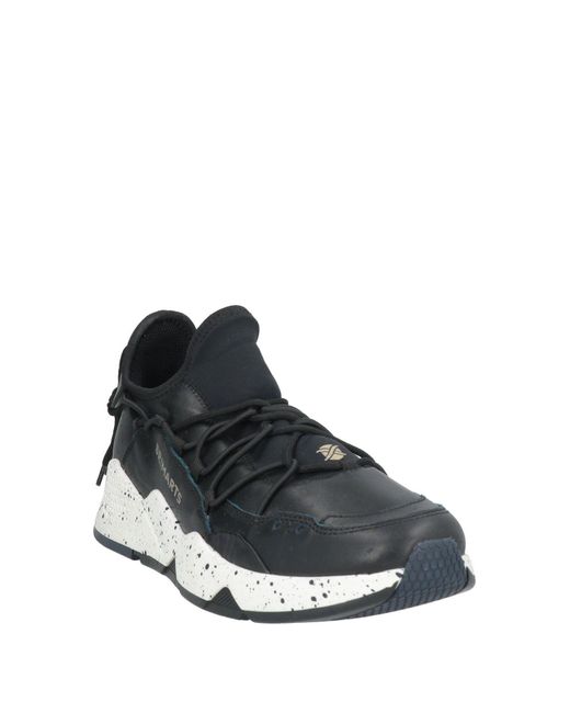 Brimarts Black Sneakers Leather, Textile Fibers for men