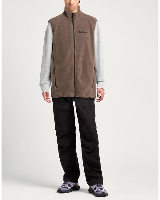Jack Wolfskin Brown Vest Polyester for men