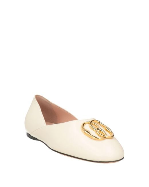 Bally Natural Ivory Ballet Flats Leather