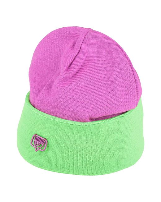Chiara Ferragni Pink Mauve Hat Acrylic, Wool