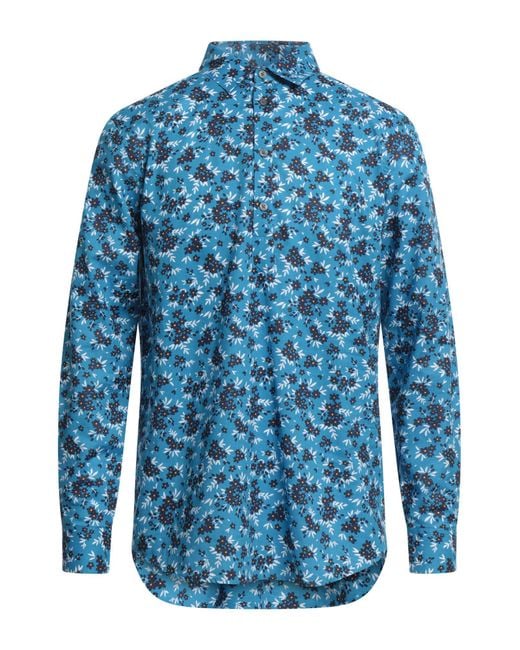 Daniele Alessandrini Blue Shirt Cotton for men