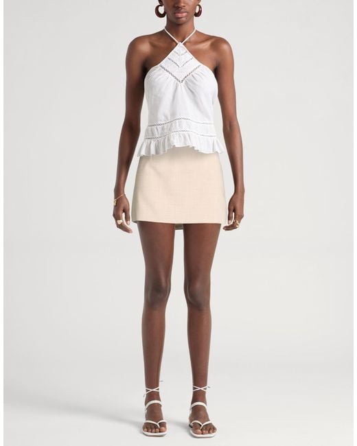 Nineminutes Natural Sand Mini Skirt Polyester, Wool, Elastane