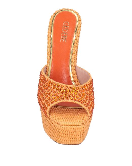 Gedebe Orange Sandals Natural Raffia