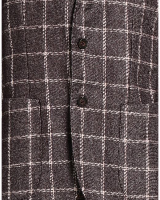 L.b.m. 1911 Brown Blazer Wool, Polyester for men