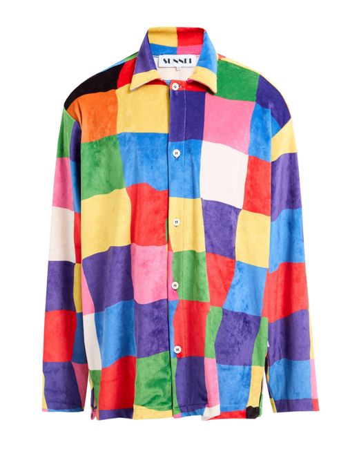 Sunnei Blue Shirt Polyester, Elastane for men