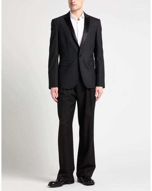 Les Hommes Black Blazer Polyester, Wool, Elastane for men