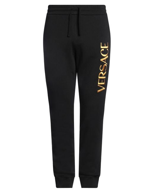 Versace Black Pants Cotton, Viscose, Polyester for men