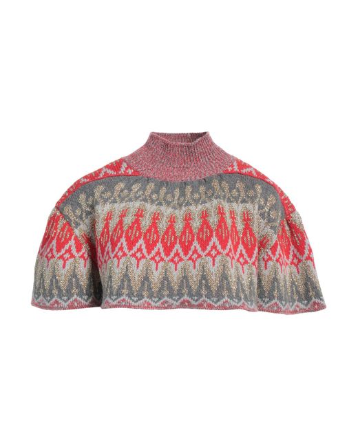 Rabanne Red Turtleneck Virgin Wool, Polyamide, Metallic Polyester