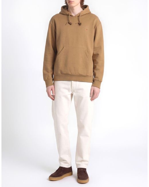 Cooperativa Pescatori Posillipo Brown Khaki Sweatshirt Cotton, Elastane for men