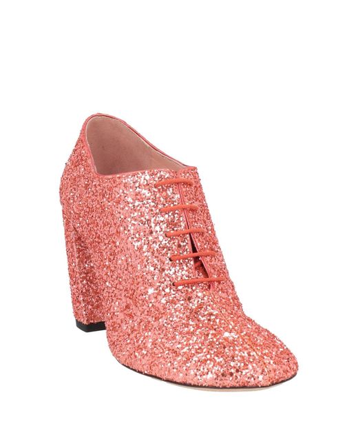 Victoria Beckham Pink Lace-Up Shoes Textile Fibers
