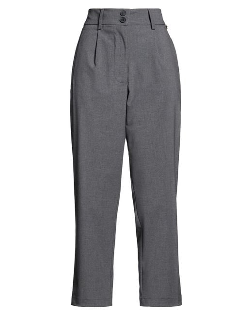 Souvenir Clubbing Gray Pants Polyester, Viscose, Elastane