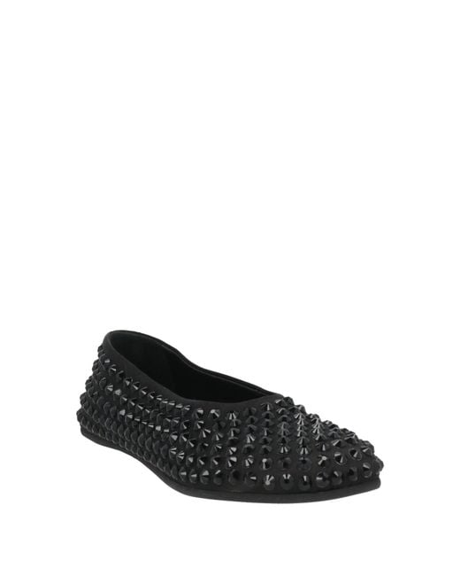 DSquared² Black Ballet Flats Textile Fibers