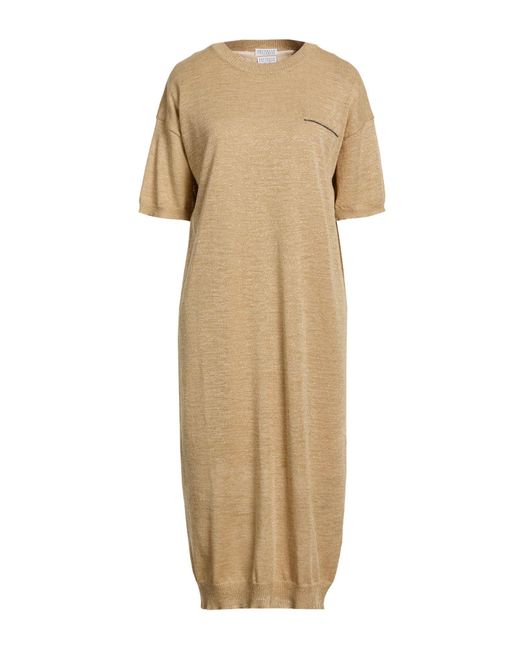 Brunello Cucinelli Natural Midi Dresses