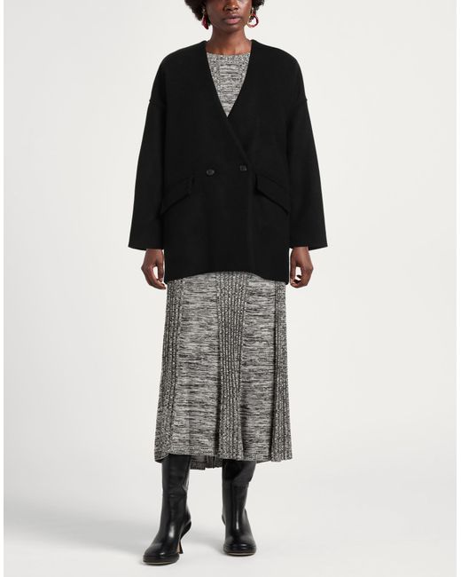 Isabel Benenato Black Coat Virgin Wool, Polyamide