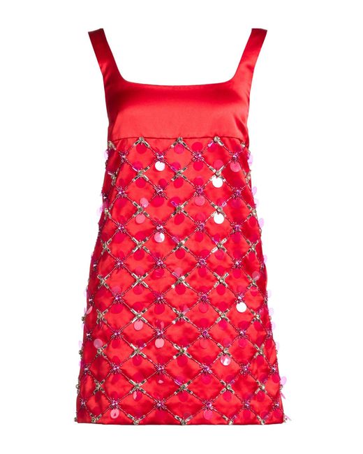 DES_PHEMMES Red Mini Dress Polyester
