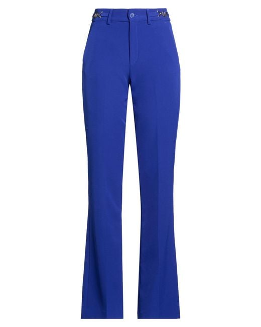 Liu Jo Blue Bright Pants Polyester, Elastane