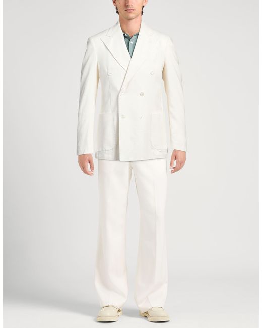 TELA-N° White Ivory Blazer Cotton, Linen for men