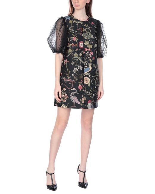 RED Valentino Black Mini Dress Polyamide, Polyester