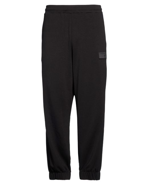EA7 Black Pants Polyester, Modal, Elastane for men