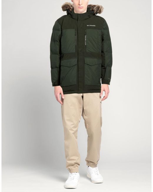 Columbia Green Puffer Polyester, Cotton for men