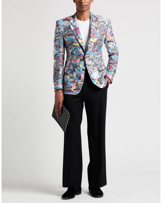 Moschino Blue Couture Blazer Polyester for men