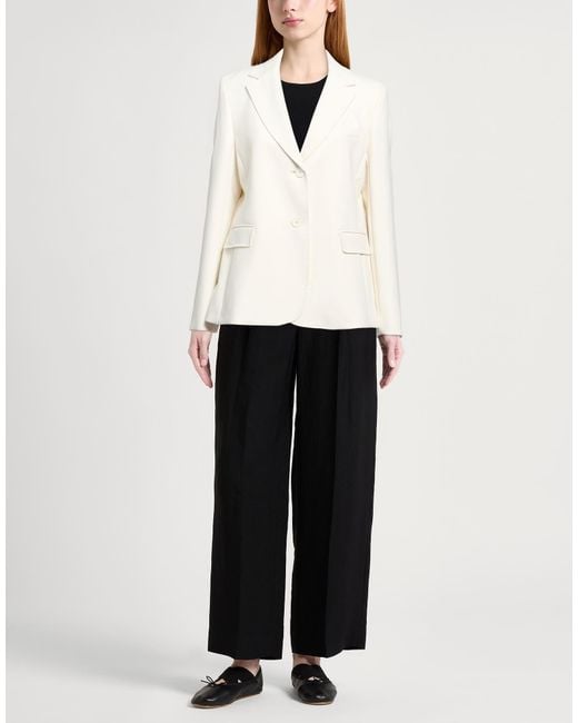 Weekend by Maxmara White Blazer Polyester, Viscose, Elastane