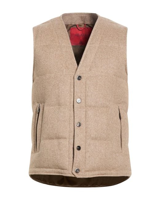 Isaia Natural Vest Cashmere for men
