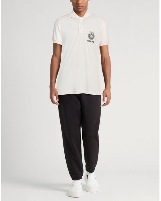 Polo Iceberg de hombre de color White