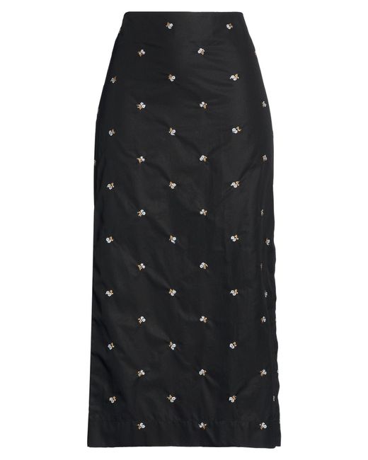 Rier Black Midi Skirt Cotton