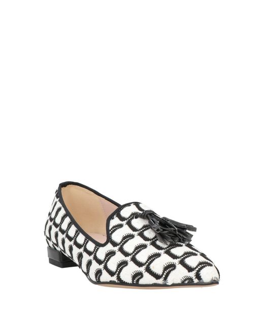 Divine Follie White Ivory Loafers Textile Fibers