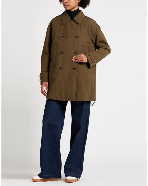 Aspesi Green Military Overcoat & Trench Coat Cotton, Polyester