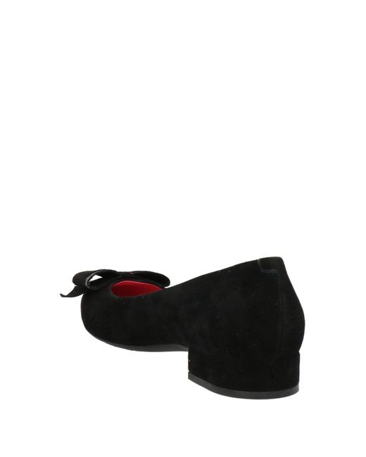 Pas De Rouge Black Ballet Flats