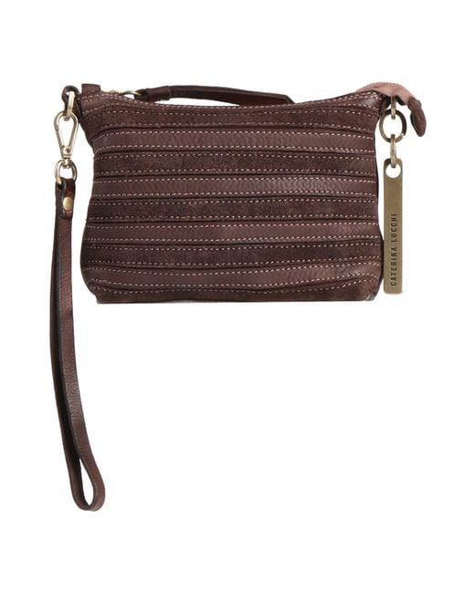 Caterina Lucchi Brown Tan Handbag Calfskin