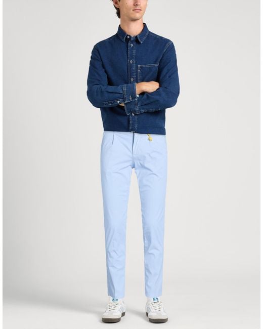 Manuel Ritz Blue Sky Pants Cotton, Elastane for men