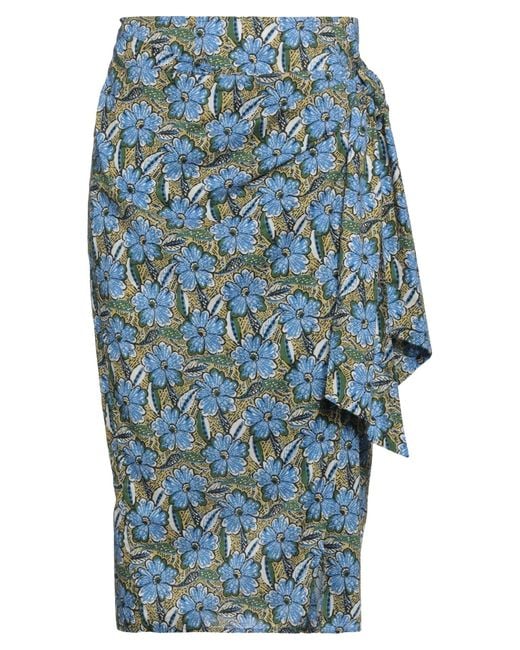 Bellerose Blue Azure Midi Skirt Cotton