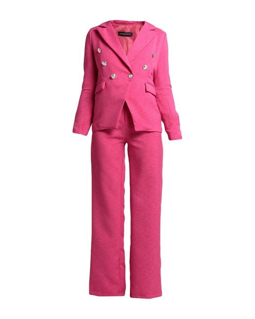 VANESSA SCOTT Pink Fuchsia Suit Polyester