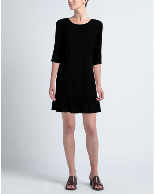 Biancoghiaccio Black Mini Dress Polyester, Elastane