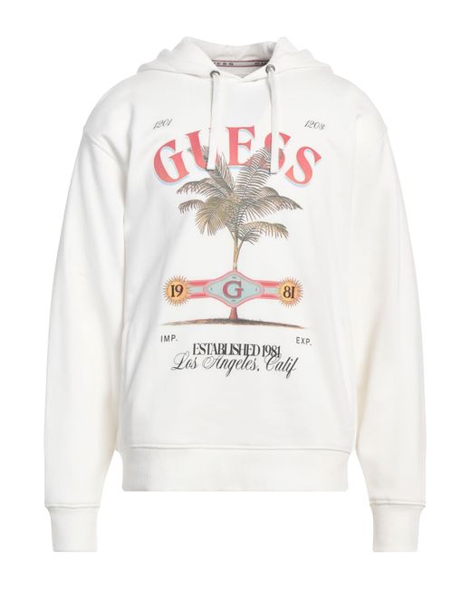 Guess White Sweatshirt Organic Cotton for men